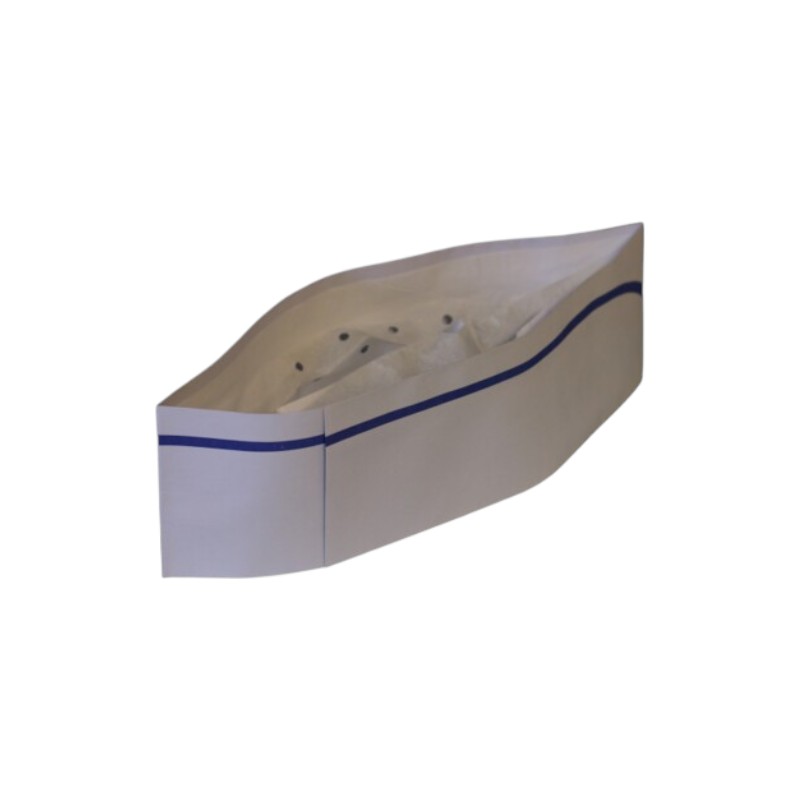 Calot en papier blanc avec lisière bleue - 100 pièces